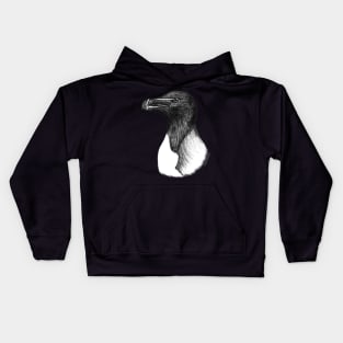 Razorbill (Alca torda) - black Kids Hoodie